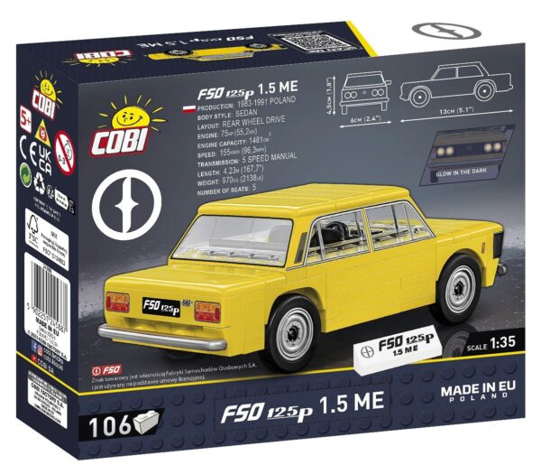 KLOCKI COBI-24588 YOUNGTIMER FSO 125P 1,5 ME 106 klocków, Skala: 1:35 - obrazek 2