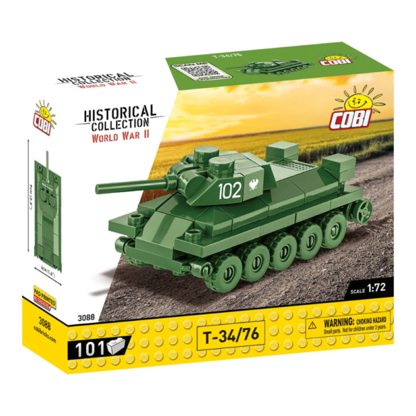 KLOCKI COBI-3088 CZOŁG T-34/76 101 klocków, Skala: 1:72