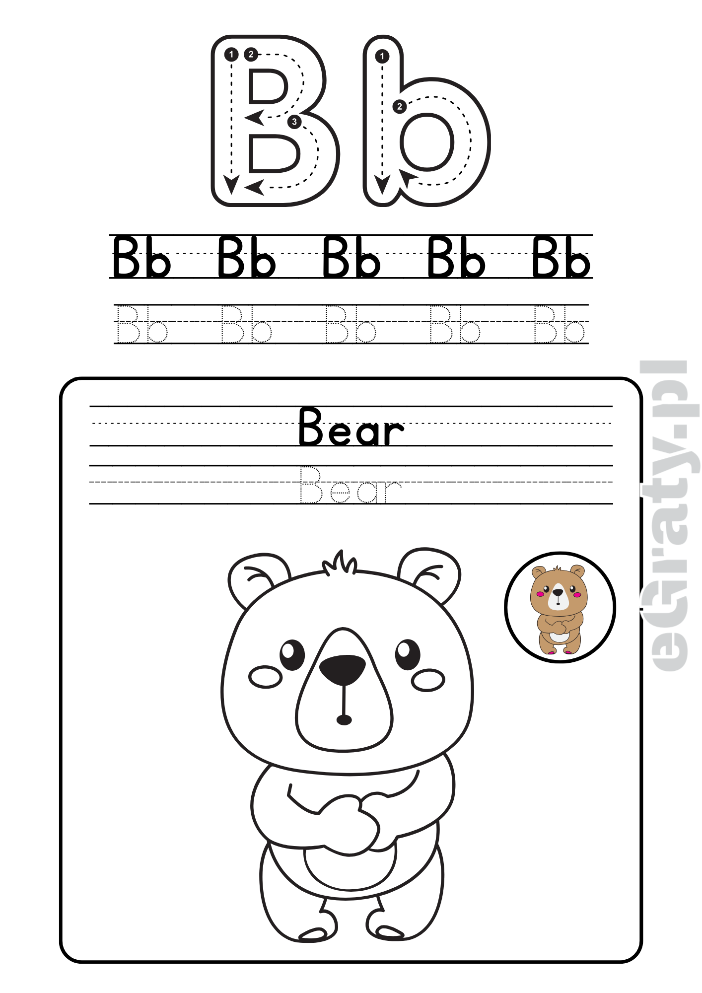 Kolorowanka angielski alfabet do druku