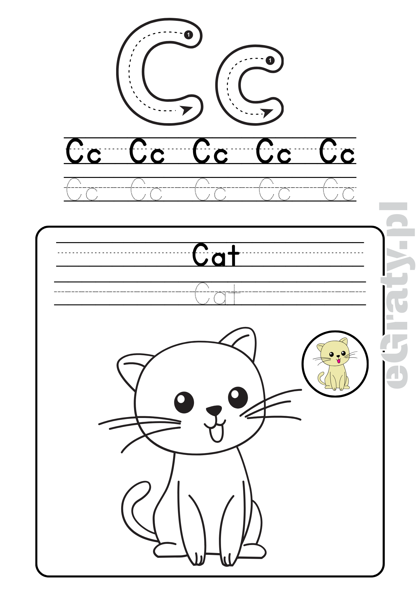 Kolorowanka angielski alfabet do druku