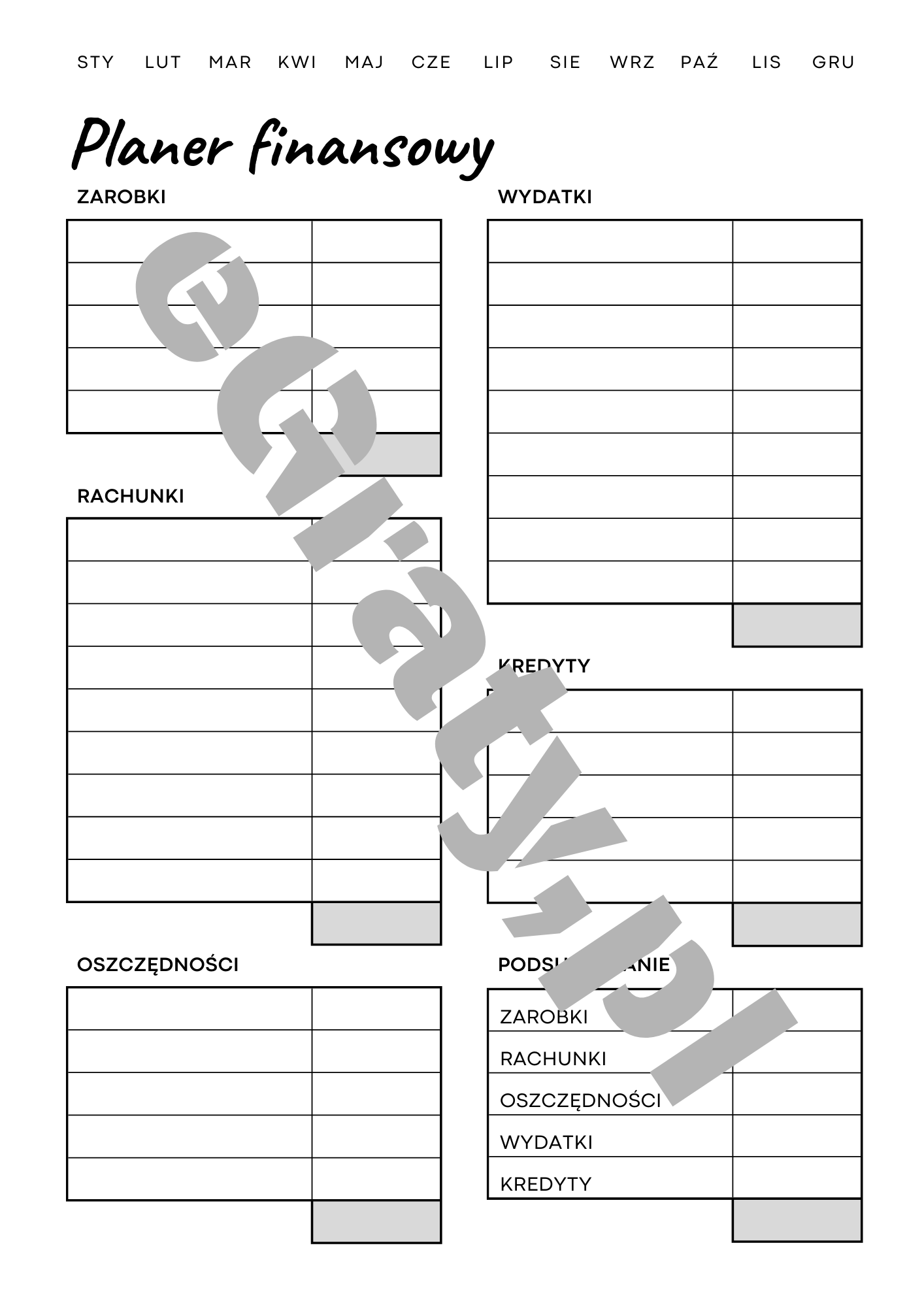 planer finansowy excel okładka