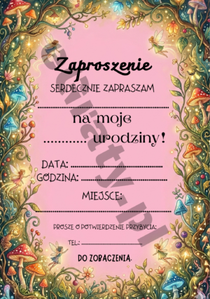 zaproszenie urodzinowe do druku