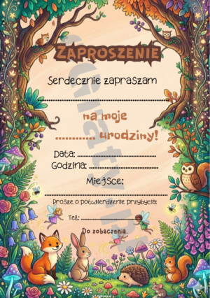 Zaproszenie na urodziny do druku