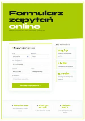 Formularz zapytan online
