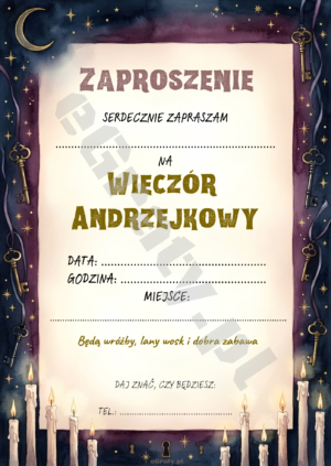 zaproszenie na andrzejki do druku