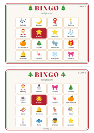 bingo świąteczne do druku