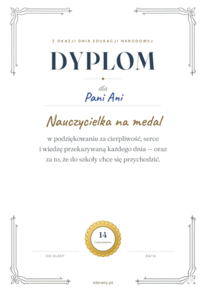 dyplom dla nauczyciela do wydruku