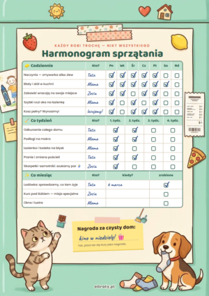 harmonogram sprzątania domu