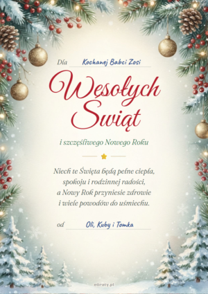 kartka świąteczna do druku