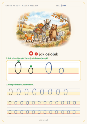 karty pracy litera o