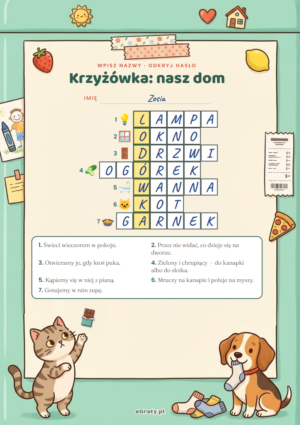 krzyżówka dla dzieci do druku