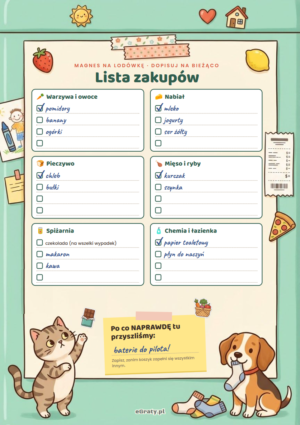 lista zakupów do druku