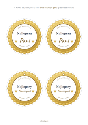 medal dla nauczyciela do druku