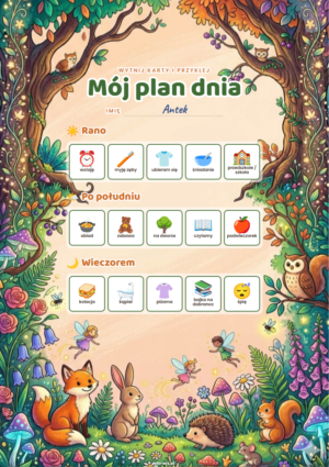 obrazkowy plan dnia dziecka do druku