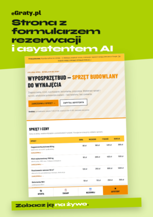 Strona internetowa z formularzem rezerwacji – 3 w 1