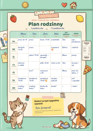 planer rodzinny tygodniowy do druku