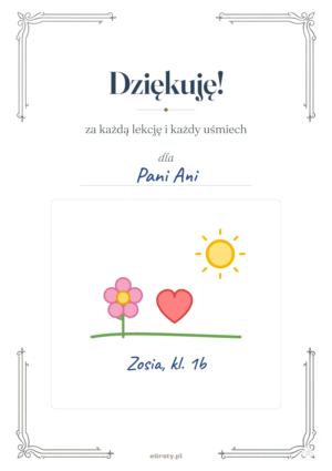 podziękowanie dla nauczyciela do druku