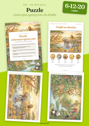 puzzle zwierzęta egzotyczne do druku
