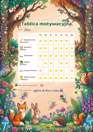 tablica motywacyjna dla dzieci do druku