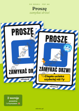 tabliczka proszę zamykać drzwi
