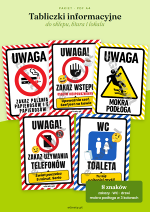 tabliczki informacyjne do druku