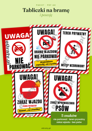 tabliczki na bramę