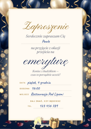 zaproszenie na emeryturę