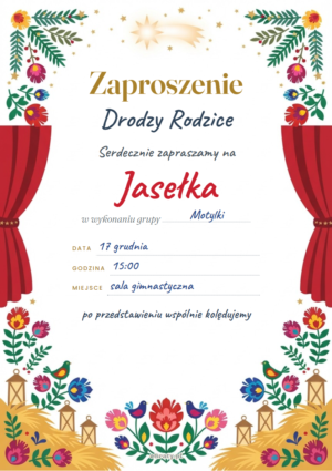 zaproszenie na jasełka do druku