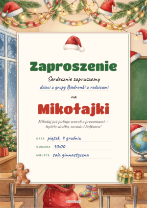 zaproszenie na mikołajki do druku