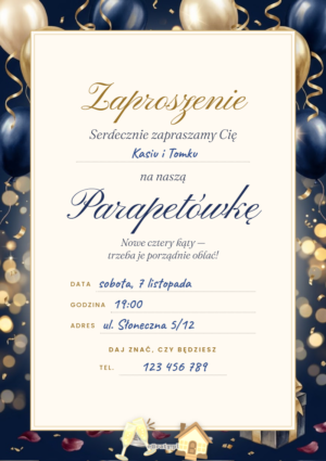 zaproszenie na parapetówkę