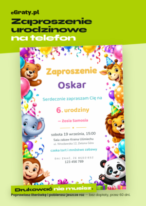 zaproszenie urodzinowe na telefon