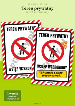 znak teren prywatny wstęp wzbroniony