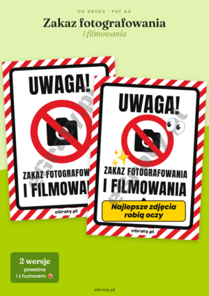 znak zakaz fotografowania