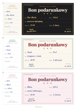 bon podarunkowy do druku