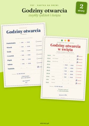 godziny otwarcia do druku