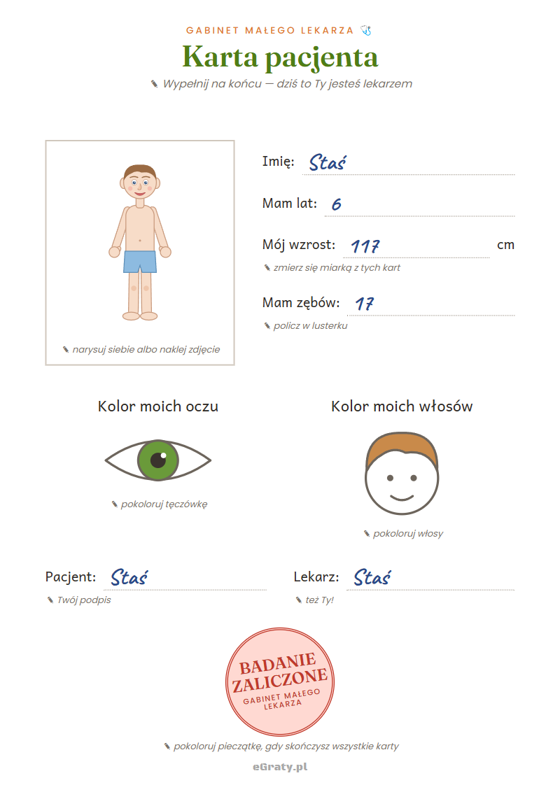 Karty pracy Montessori „Moje ciało” dla 5–6 latka – pakiet 5 w 1: karty trójdzielne, szkielet, miarka, narządy, krzyżówka + 3 dodatki, PDF - obrazek 3