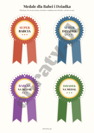 medal dla babci i dziadka do druku