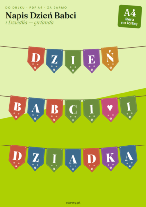 napis dzień babci i dziadka do druku