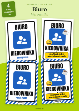 tabliczka biuro kierownika