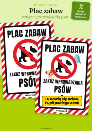 tabliczka zakaz wprowadzania psów na plac zabaw
