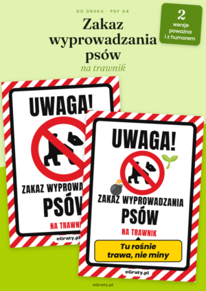 tabliczka zakaz wyprowadzania psów na trawnik
