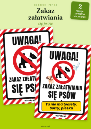 tabliczka zakaz załatwiania się psów