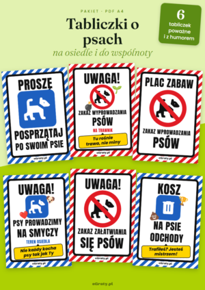 tabliczki informacyjne o psach