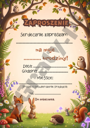 Zaproszenie na urodziny do druku